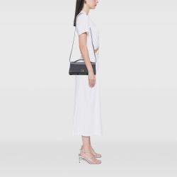Pre Owned Balenciaga Grey Small Smooth Calfskin Bel Air Clutch On Strap