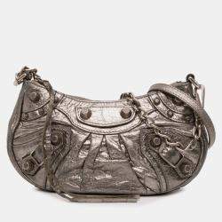 Pre Owned Balenciaga Silver Mini Metallic Le Cagole
