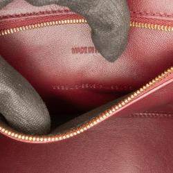 Pre Owned Balenciaga Burgundy Small Lizard Embossed Calfskin Hourglass Top Handle Bag