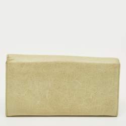 Pre Owned Balenciaga Light Green Leather RH Classic Money Continental Wallet
