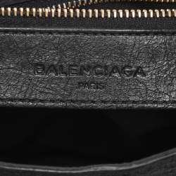 Pre Owned Balenciaga Black Leather Mini Metallic Edge Classic City Bag