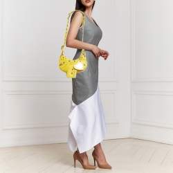 Pre Owned Balenciaga Yellow Leather XS Le Cagole Shoulder Bag