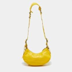 Pre Owned Balenciaga Yellow Leather XS Le Cagole Shoulder Bag