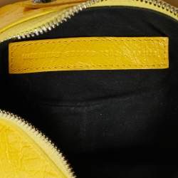Pre Owned Balenciaga Yellow Leather XS Le Cagole Shoulder Bag