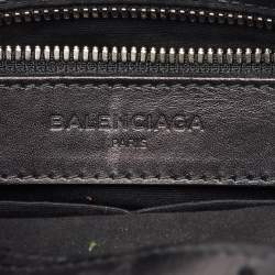 Pre Owned Balenciaga Black/Peach Leather and Python Padlock Mini All Afternoon Tote