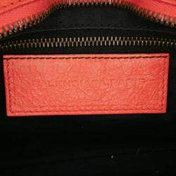 Pre Owned Balenciaga Red Mini Lambskin Motocross Classic City Satchel