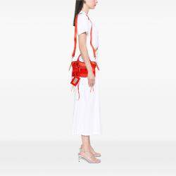 Pre Owned Balenciaga Red Mini Lambskin Motocross Classic City Satchel