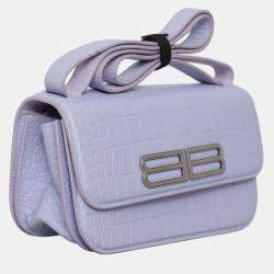 Pre Owned Croco Embossed Small Gossip Shoulder Bag