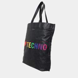 Pre Owned I Love Techno Leather Tote Bag