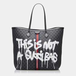 Pre Owned Balenciaga Black The Hacker Project Graffiti BB Supreme Tote