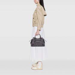Pre Owned Balenciaga Grey Small Smooth Calfskin Motocross Neo Classic City Satchel