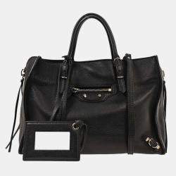Pre Owned Balenciaga Black Papier A6 Tote Shoulder Bag