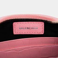 Pre Owned Balenciaga Pink Mini Embossed Leather Motocross Le Cagole