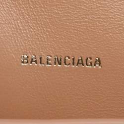 Pre Owned Balenciaga Beige Croc Embossed Leather XS Crush Chain Shoulder Bag
