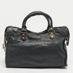 Pre Owned Balenciaga Navy Blue Leather RGH Classic City Bag