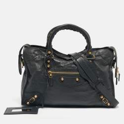 Pre Owned Balenciaga Navy Blue Leather RGH Classic City Bag