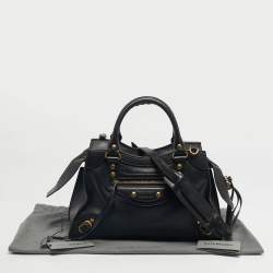 Pre Owned Balenciaga Black Leather Small Neo Classic Tote