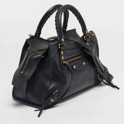 Pre Owned Balenciaga Black Leather Small Neo Classic Tote