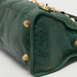 Pre Owned Balenciaga Green Leather GGH Part Time Bag