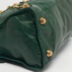 Pre Owned Balenciaga Green Leather GGH Part Time Bag