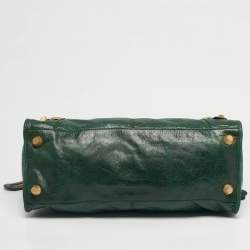 Pre Owned Balenciaga Green Leather GGH Part Time Bag