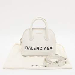 Pre Owned Balenciaga White Leather XXS Ville Satchel