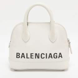 Pre Owned Balenciaga White Leather XXS Ville Satchel