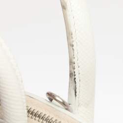 Pre Owned Balenciaga White Leather XXS Ville Satchel