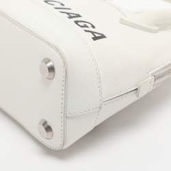 Pre Owned Balenciaga White Leather XXS Ville Satchel
