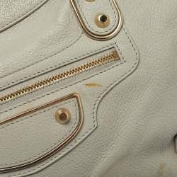 Pre Owned Balenciaga Grey Leather Metallic Edge Classic City Bag