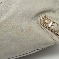 Pre Owned Balenciaga Grey Leather Metallic Edge Classic City Bag
