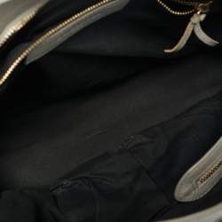 Pre Owned Balenciaga Grey Leather Metallic Edge Classic City Bag