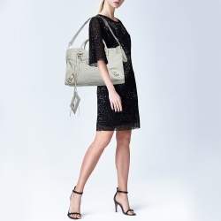 Pre Owned Balenciaga Grey Leather Metallic Edge Classic City Bag