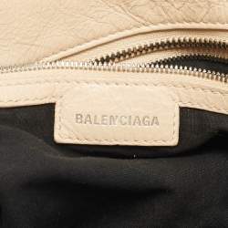 Pre Owned Balenciaga Light Beige Leather Neo Cagole City Tote