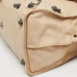 Pre Owned Balenciaga Light Beige Leather Neo Cagole City Tote