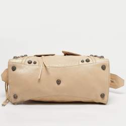 Pre Owned Balenciaga Light Beige Leather Neo Cagole City Tote