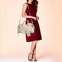 Pre Owned Balenciaga Light Beige Leather Neo Cagole City Tote