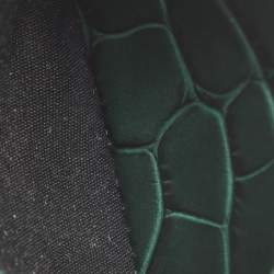 Pre Owned Balenciaga Green Croc Embossed Leather Hourglass Card Holder