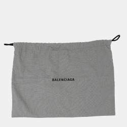Pre Owned Balenciaga Logo Superbusy Shoulder Bag Black Leather