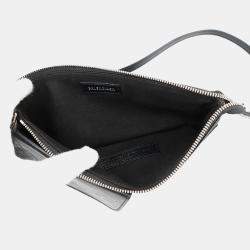 Pre Owned Balenciaga Logo Superbusy Shoulder Bag Black Leather