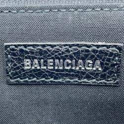 Pre Owned Balenciaga Logo Superbusy Shoulder Bag Black Leather