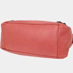 Pre Owned Balenciaga Pink Leather The Getaway Handbag