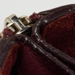 Pre Owned Balenciaga Pourpre Veau Leather Papier A6 Side Zip Tote