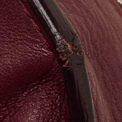 Pre Owned Balenciaga Pourpre Veau Leather Papier A6 Side Zip Tote