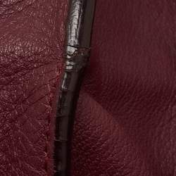 Pre Owned Balenciaga Pourpre Veau Leather Papier A6 Side Zip Tote