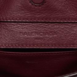 Pre Owned Balenciaga Pourpre Veau Leather Papier A6 Side Zip Tote