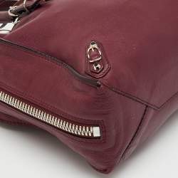 Pre Owned Balenciaga Pourpre Veau Leather Papier A6 Side Zip Tote