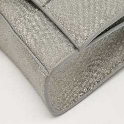 Pre Owned Balenciaga Grey Glitter Leather Hourglass Wallet on Chain