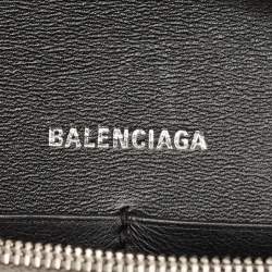 Pre Owned Balenciaga Grey Glitter Leather Hourglass Wallet on Chain