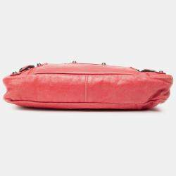 Pre Owned Balenciaga Red Lambskin Motocross Classic First Satchel